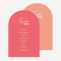 Tischplan Hochzeit Bogenkarte "Color Blocking"