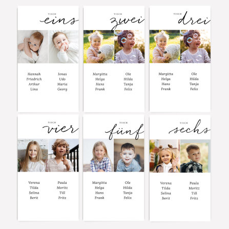 Tischplan Hochzeit "Kinderfotos"
