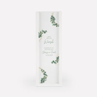 Gästebuch Alternative Hochzeit Wackelturm mit Geschenkbox "Eukalyptus Geometrie"