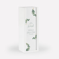 Gästebuch Alternative Hochzeit Wackelturm mit Geschenkbox "Eukalyptus Geometrie"