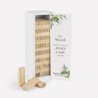 Gästebuch Alternative Hochzeit Wackelturm mit Geschenkbox "Green Magic"