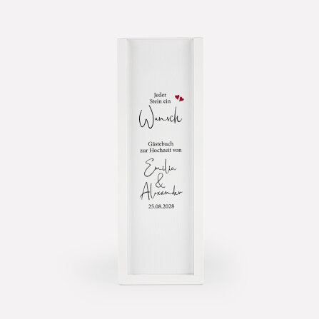 Gästebuch Alternative Hochzeit Wackelturm mit Geschenkbox "Kalligrafie"