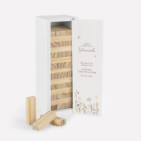 Gästebuch Alternative Hochzeit Wackelturm mit Geschenkbox "Wildromantische Blüten"