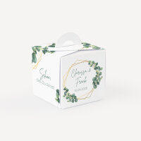 Gastgeschenk Mini Henkelbox "Eukalyptus Geometrie" optional mit Füllung