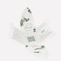 Gastgeschenk Mini Henkelbox "Eukalyptus Geometrie" optional mit Füllung