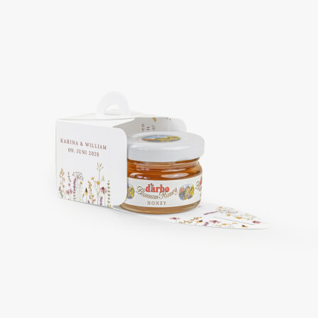 Gastgeschenk Mini Henkelbox "Wildromantische Blüten" optional mit Füllung
