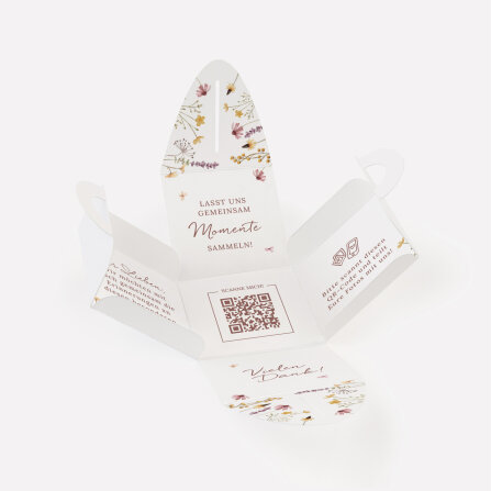 Gastgeschenk Mini Henkelbox "Wildromantische Blüten" optional mit Füllung