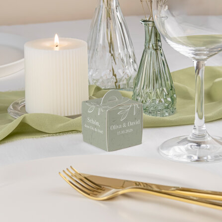 Gastgeschenk Mini Henkelbox "Natural Olive"...