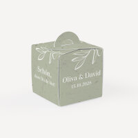 Gastgeschenk Mini Henkelbox "Natural Olive" optional mit Füllung