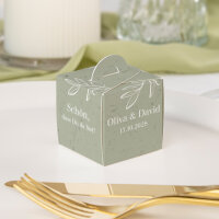 Gastgeschenk Mini Henkelbox "Natural Olive" optional mit Füllung