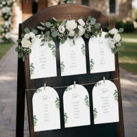 Sitzplan + Tischplan Hochzeit Bogenkarte "Eukalyptus Geometrie"