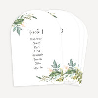 Sitzplan + Tischplan Hochzeit Bogenkarte "Green Magic"