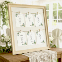 Sitzplan + Tischplan Hochzeit Bogenkarte "Green Magic"