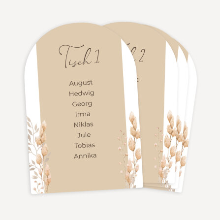 Sitzplan + Tischplan Hochzeit Bogenkarte...