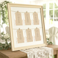 Sitzplan + Tischplan Hochzeit Bogenkarte "Trockengras"