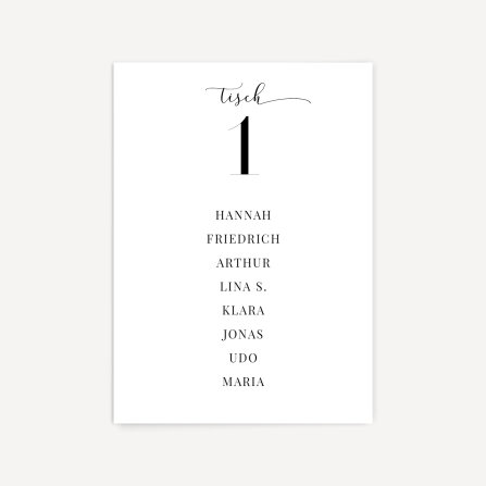 Flaschenetikett Hochzeit Tischplan "Simply modern"