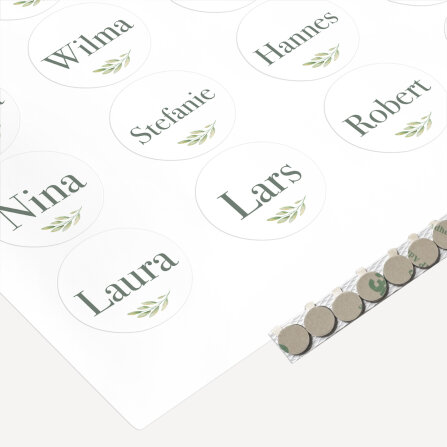 Magnet Namensschilder Hochzeit mit eigenem Design