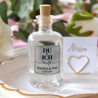 Gastgeschenk Fläschchen mit Aufkleber "DU & ICH"