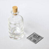 Gastgeschenk Fläschchen mit Aufkleber "Ginie in a bottle"