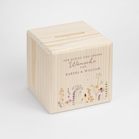 Personalisierte Spardose "Wildromantische Blüten"