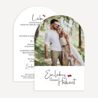 Hochzeitseinladung Bogenkarte "Kalligrafie"
