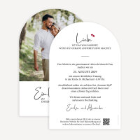 Hochzeitseinladung Bogenkarte "Kalligrafie"