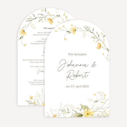 Hochzeitseinladung Bogenkarte "Blütentraum...