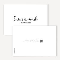Hochzeitseinladung Klappkarte quer "One-Line Romance"