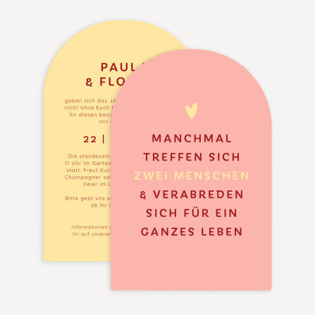 Hochzeitseinladung Bogenkarte "Zwei Menschen"