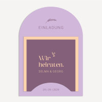 Hochzeitseinladung halbrund "Color Trio"