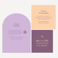 Hochzeitseinladung halbrund "Color Trio"