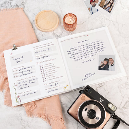 Personalisiertes Gästebuch Hochzeit mit Fragen...