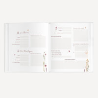 Personalisiertes Gästebuch Hochzeit mit Fragen "Wildromantische Blüten"