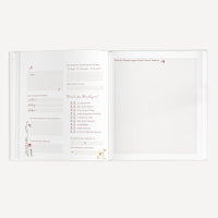 Personalisiertes Gästebuch Hochzeit mit Fragen "Wildromantische Blüten"