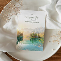 Hochzeitseinladung Klappkarte hoch "Alpen"