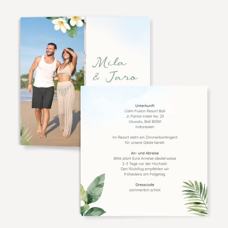Hochzeitseinladung Altarfalz "Bali"