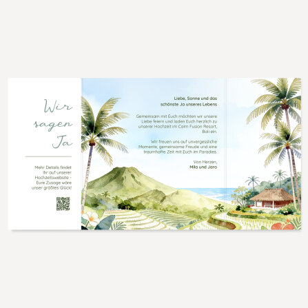Hochzeitseinladung Altarfalz "Bali"