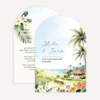 Hochzeitseinladung Bogenkarte "Bali"
