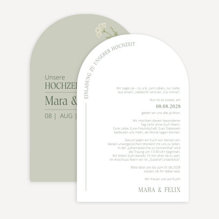 Hochzeitseinladung Bogenkarte "Flora"