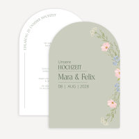 Hochzeitseinladung Bogenkarte "Flora"