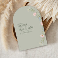 Hochzeitseinladung Bogenkarte "Flora"