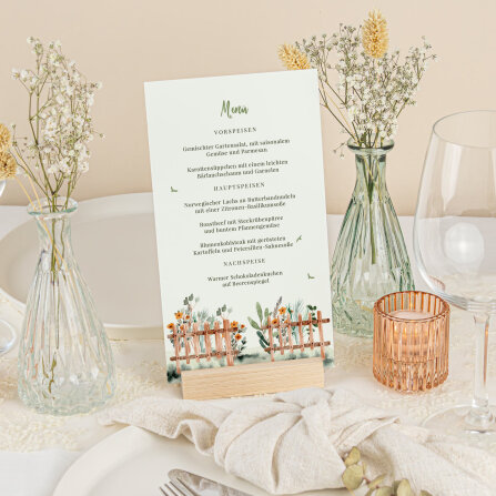 Menükarte Hochzeit "Gartenhochzeit"