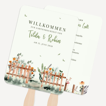 Fächer Hochzeit "Gartenhochzeit" mit Ablaufplan