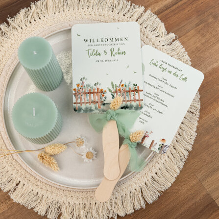 Fächer Hochzeit "Gartenhochzeit" mit Ablaufplan