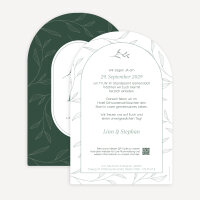 Hochzeitseinladung Bogenkarte "Leaves & Letters"