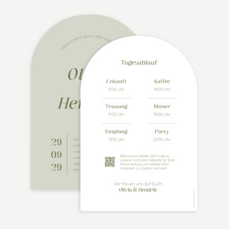 Hochzeitseinladung Bogenkarte "Wedding Day"