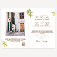 Hochzeitseinladung Klappkarte hoch "Italien"