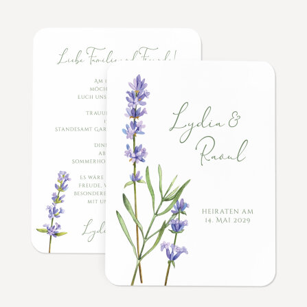 Hochzeitseinladung Lavendel