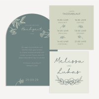 Hochzeitseinladung halbrund "Blumenliebe"