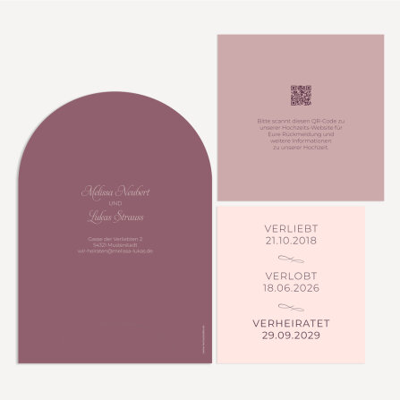 Hochzeitseinladung halbrund "Unsere Liebe"